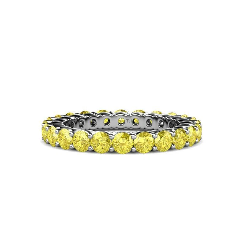 TriJewels Yellow Sapphire Shared Prong Eternity Ring 2.52 ctw* 14K Gold JP:32382 - Image 1 of 1