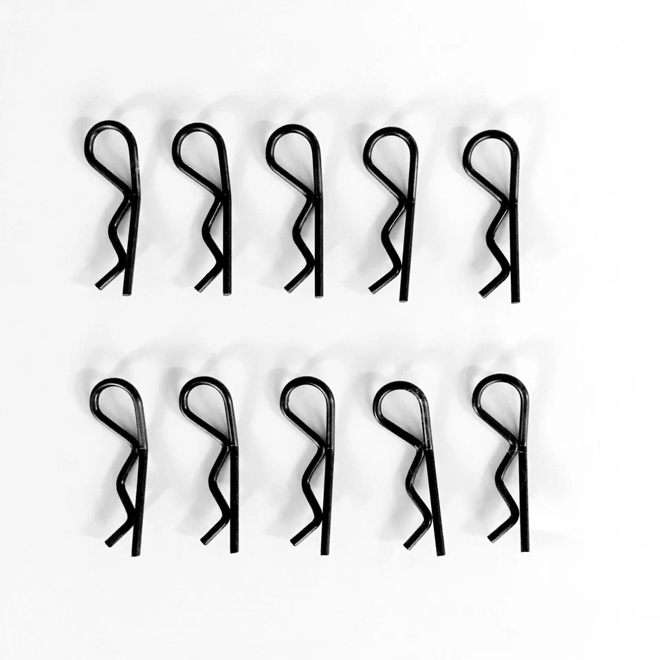Karosserie Klammern Clips 30 mm schwarz für RC Car 1:5 1:6 10 Stk partCore - Bild 1 von 1