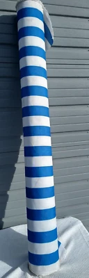 Blue and white stripe Outdoor awning Upholstery Canvas fabric Striped. Per Yard - Image 1 of 4