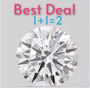 2 Pcs IGI Certified Loose Diamond Round Lab Grown diamond 1.00cwt D VS1 - Picture 1 of 15
