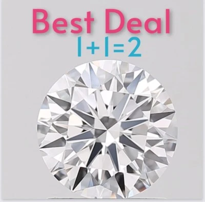 2 Pcs IGI Certified Loose Diamond Round Lab Grown diamond 2.00cwt D VS1 - Image 1 of 4