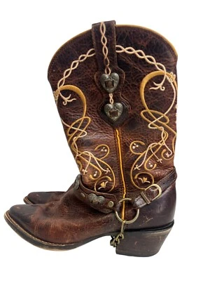 Botas Durango DCRD180 Mujer’s ESTILO Marrón Western Corazones/Cadenas EE. UU. 6,5 M Foto 1 de 4