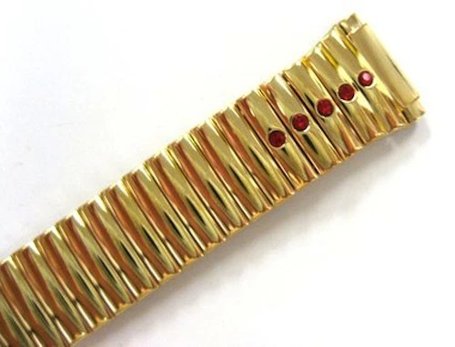 SPEIDEL 11-14MM GOLD TWIST O FLEX EXPANSION WATCH BAND STRAP W STONES - Image 1 of 1