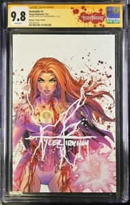 Invincible #2 CGC 9.8 Atom Eve Virgin Battle Damage Whatnot Tyler Kirkham Signed - Picture 1 of 2