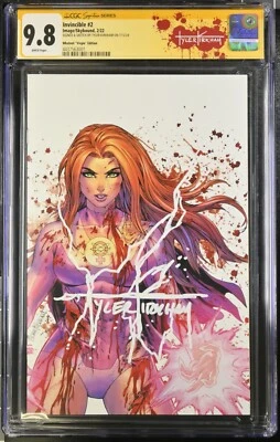 Invincible #2 CGC 9.8 Atom Eve Virgin Battle Damage Whatnot Tyler Kirkham Signed - Image 1 of 2
