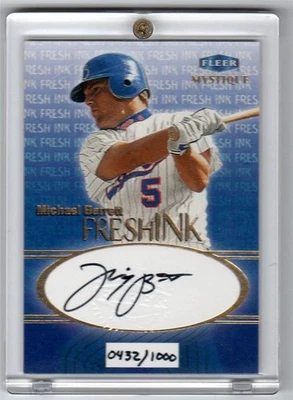 Fleer Mystique Michael Barrett 1999 tinta fresca automático 0432/1000 Foto 1 de 2