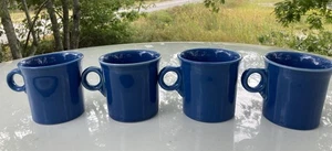 Fiesta Coffee Mugs 3.5" Blue Ceramic O-Ring Handle Lot of 2 Fiestaware - Picture 1 of 4