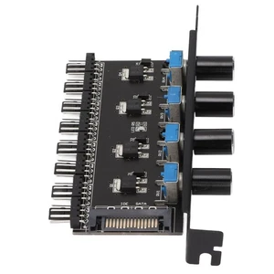 PC Fan Hub PC 8 Channel Fan Hub 4 Knob Cooling Fan Speed Controller For CPU NEW - Afbeelding 1 van 12