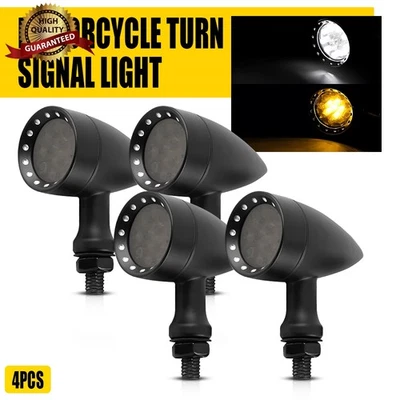 4 светодиодных указателя поворота для мотоцикла желтые/белые для Harley Sportster XL 1200 - Изображение 1 из 4