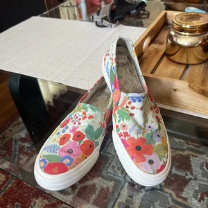 Keds Rifle Paper Company Juliet slip ons Size 9M/40EU, Pre-owned Flowers 💐 - Picture 1 of 9