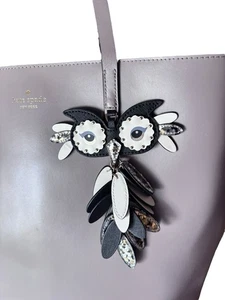 Kate Spade Owll Star Bright Little Len Tote Grey Blush Articulated Owl Charm - Picture 1 of 20