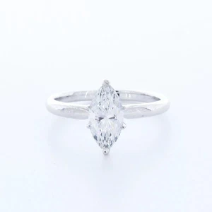 14K Gold Solitaire Engagement Ring 1.46 Carat Marquise Lab-Grown Diamond F SI1 - Picture 1 of 5