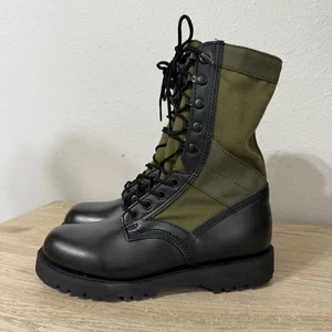 Altama Jungle Black & Green Leather Lace Up Tactical Boots Mens Size 5.5 R - Picture 1 of 11