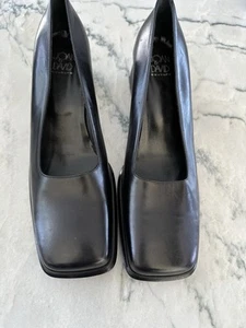 Joan And David Couture Talla 10b Nuevo Con Etiquetas Cuero Negro Hecho en Italia - Imagen 1 de 3