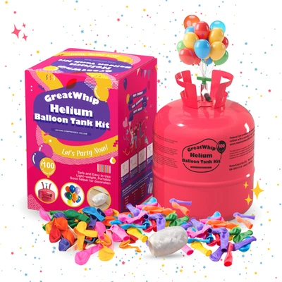 Helium Tank Balloons GreatWhip 22L Inflate Up to 100 * 9" Latex Balloon Pump Kit - Image 1 of 4