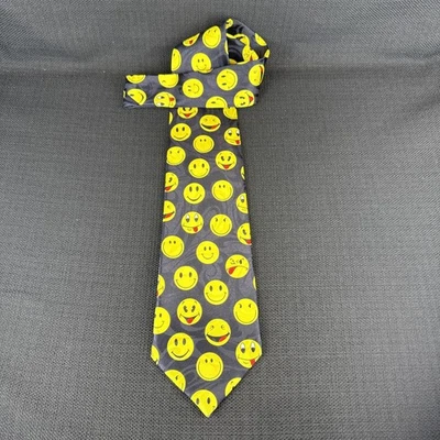 Corbata corta A Rogers Smiley Face II para hombre 100 % poliéster 53 x 4 Foto 1 de 4