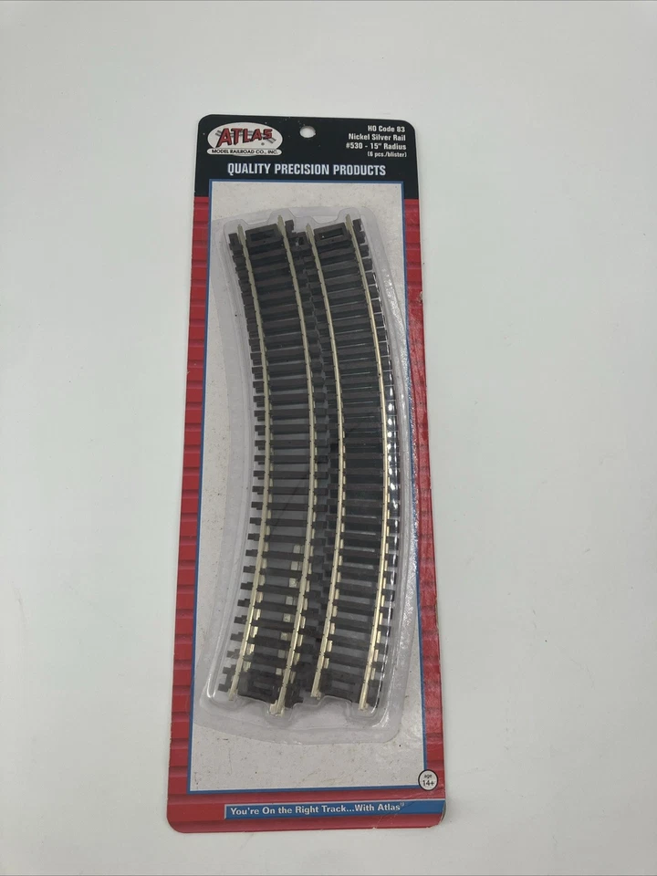 Atlas HO Code 83 15" Radius Curve Track 6 Sections Nickel Silver Train ATL530
