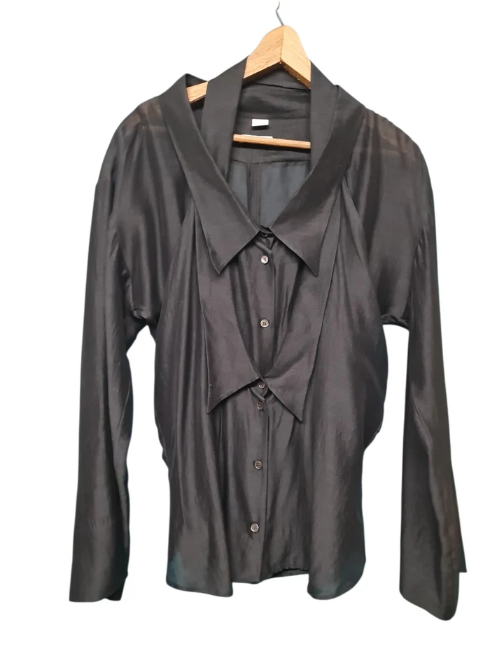 🌕Victor & Rolf 🌕100% Silk Luxury Double Collar Blouse Size 14 Rrp €480 - Image 1 of 4