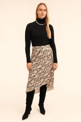 Witchery Skirt Size 14 Wrap Animal Print 100% Silk Midi Casual Office Cocktail - Image 1 of 4