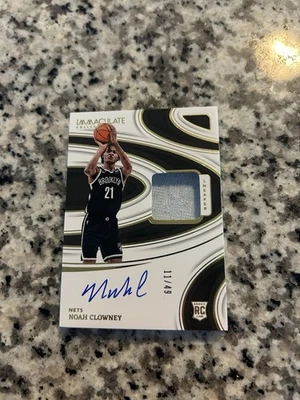 2023/24 Panini Immaculate Sneaker Auto Autograph /49 Noah Clowney RC Rookie Nets - Image 1 of 2