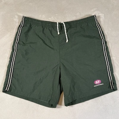 Vintage Abercrombie & Fitch Logo Board Shorts Men's Size Small Green Swim Y2K - Image 1 of 4