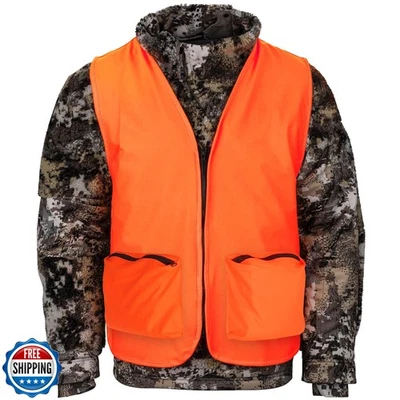 Klarny Outdoors Blaze Camo Orange Hunting Vest with Pockets - High Visibility - Image 1 of 4