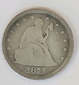 1875 S GOOD 20 CENT PIECE - Picture 1 of 2