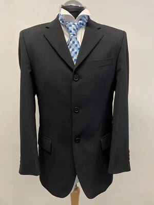 DANIEL HECHTER SUIT JACKET/BLAZER WOOL BLEND W. STRETCH IN NAVY STRIPE 38R MINT — 第 1/4 张图片