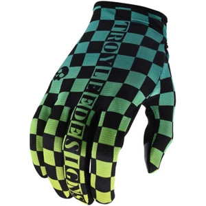 Troy Lee Designs TLD Flowline MTB Bicycle Gloves Checkers Green/Black Large LRG - Picture 1 of 3