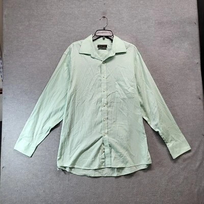 Donald J Trump Men Dress Shirt 16.5 Green Signature Collection French Cuff - Image 1 of 4