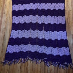 Handmade purple afghan - Picture 1 of 2