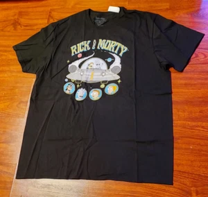 Rick and Morty Men's 2XL Black Short Sleeve Space Ship 100% Cotton Shirt NEW!! - Picture 1 of 4