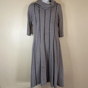 Robbie Bee Dress Vintage Toast/Black - Size L -3/4 sleeves - Picture 1 of 6