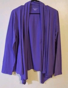 Appleseed's Women Purple Long Sleeve Open Front Cardigan Size: Large - Picture 1 of 7