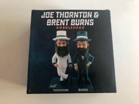 Joe Thornton and Brent Burns Tuxedo Bobbleheads Cover