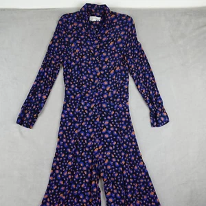 Anthropologie Jumpsuit Womens 4 Black Long Sleeve Button Up Collared Romper - Picture 1 of 23
