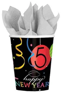 Wild New Year Year's Eve Modern Holiday Cocktail Party 9 oz. Paper Cups - Picture 1 of 1