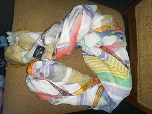 ETRO RIESIGER SEIDENMISCHUNG STRAND BAIADERA SCHAL 80" x 42" LOGO AN RÄNDERN NEU - Bild 1 von 7