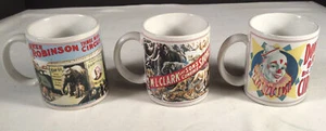 Vintage Set of 3 Circus Poster Mugs By Flambro - Circus World Museum 1987 Japan - Picture 1 of 9