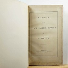 Manual Da Primeira Igreja Batista em Providence 1861 lista de membros Rhode Island