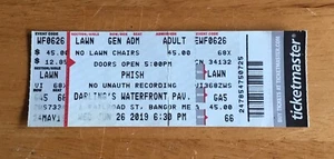 Boleto de concierto Phish 26 de junio de 2019 Darling’s Waterfront Pavilion Bangor ME - Imagen 1 de 2