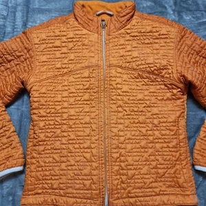 OBERMEYER Quilted Jacket Youth Kids Sz 10 Orange Lightweight Outdoor Gorpcore - Picture 1 of 12