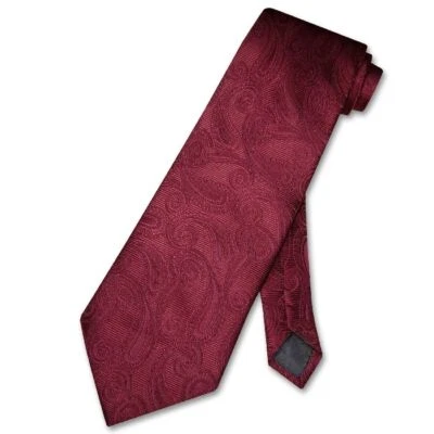 Corbata de cuello COVONA para hombre color borgoña diseño PAISLEY corbata para hombre para esmoquin o traje Foto 1 de 2