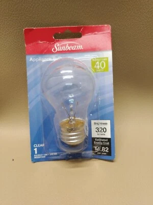 Lâmpada para eletrodomésticos Sunbeam 40 Watts transparente microondas - fogão - forno ou geladeiras - Imagem 1 de 4