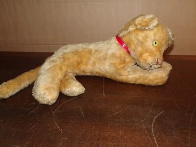 Ancienne peluche lion bourré de paille ( 40 cm de long , 26 cm large ) - Photo 1/4
