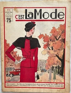 C'EST LA MODE n° 41 du 9 Octobre 1932 revue ancienne Couture Tricot pour femme - Imagen 1 de 7