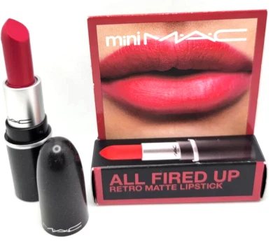 MAC  RETRO MATTE MINI  Lipstick-701 ALL FIRED UP- 0.06oz  IN Box, FREE SHIPPING - Image 1 of 2