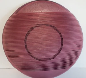 ROUND AMETHYST SERVING PLATTER RIBBED BOTTOM 13 INCHES - Picture 1 of 6