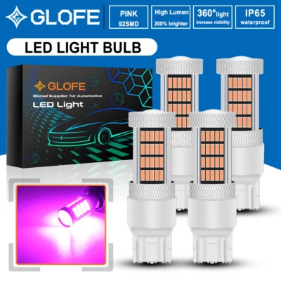 7443 7440 LED Rosa Parada Inversa Interrupción Señal de Giro Bombillas de Luz de Estacionamiento 4X GLOFE Foto 1 de 4