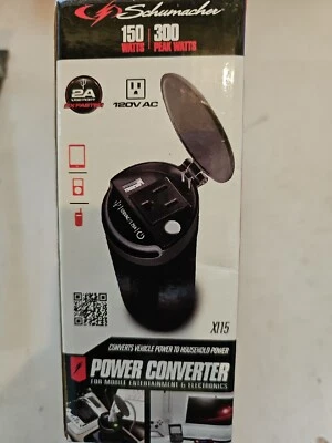 Schumacher XI15 150 Watt DC to AC Cup Power Inverter with (1) 120V AC Outlet,  - Image 1 of 4